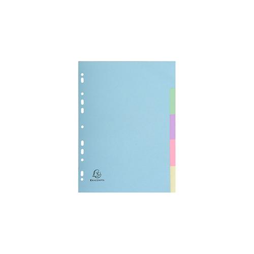 Photo de Intercalaires en carton 160 gr recyclé A4 - 5 touches - Exacompta