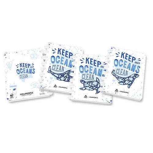 Photo de Cahier Adoc Keep Our Oceans Clean - A5 - ligné - Blanc - Aurora