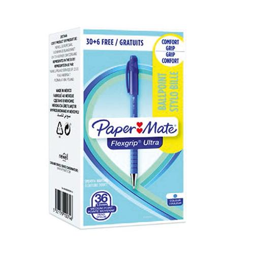 Photo de Stylo bille - Flexgrip ultra - Value Pack - Papermate - Bleu - Papermate