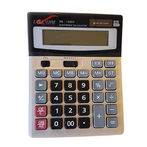 Photo de Calculatrice de bureau Deroanne grand format 145x30x191mm - Gris - Deroanne