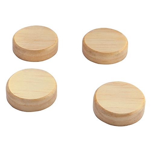 Photo de Aimant en bois ronds pour tableau verre - lot de 4 - Brun - Sigel