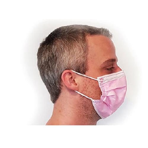 Photo de Masque de protection jetable type chirurgical - Anse alluminium  - Rose