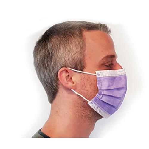 Photo de Masque de protection jetable type chirurgical - Anse alluminium  - Violet
