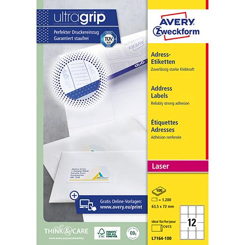 Photo de Etiquette 63.5  x 72 mm - Avery L7164-100 - Blanc - Avery