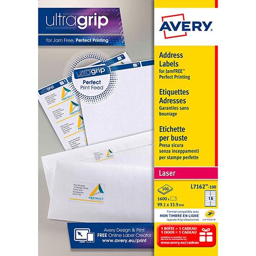Photo de Etiquette 99.1 x 33.9 - Avery L7162  (100) - Blanc - Avery