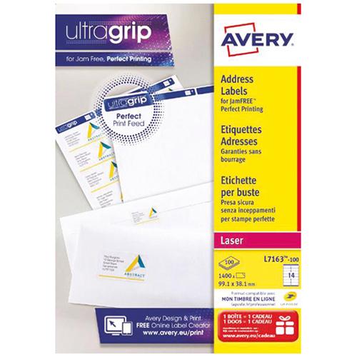 Photo de Etiquette 38.1 x 21.2 - Avery L7651  (100) - Blanc - Avery